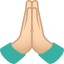 Folded hands: light skin tone :pray_tone1: 🙏🏻