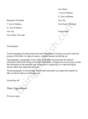 Formal Letter Template